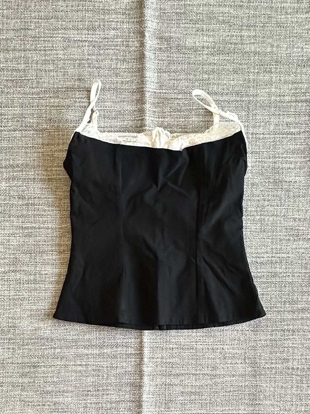 Princess Polly Renaissance Corset Lace Top Black / White Sz 4 - Picture 2 of 4
